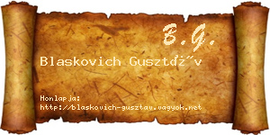 Blaskovich Gusztáv névjegykártya