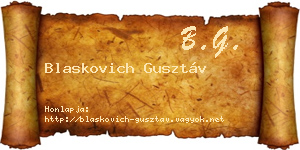 Blaskovich Gusztáv névjegykártya