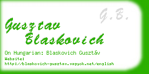 gusztav blaskovich business card