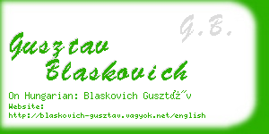 gusztav blaskovich business card